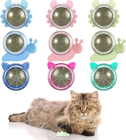 Catnip Wall Ball,Cat Toys Catnip Balls for Cats Wall Mounted Catnip Ball Toy Catnip Rollerball Wall Cat Lick Ball for Cat