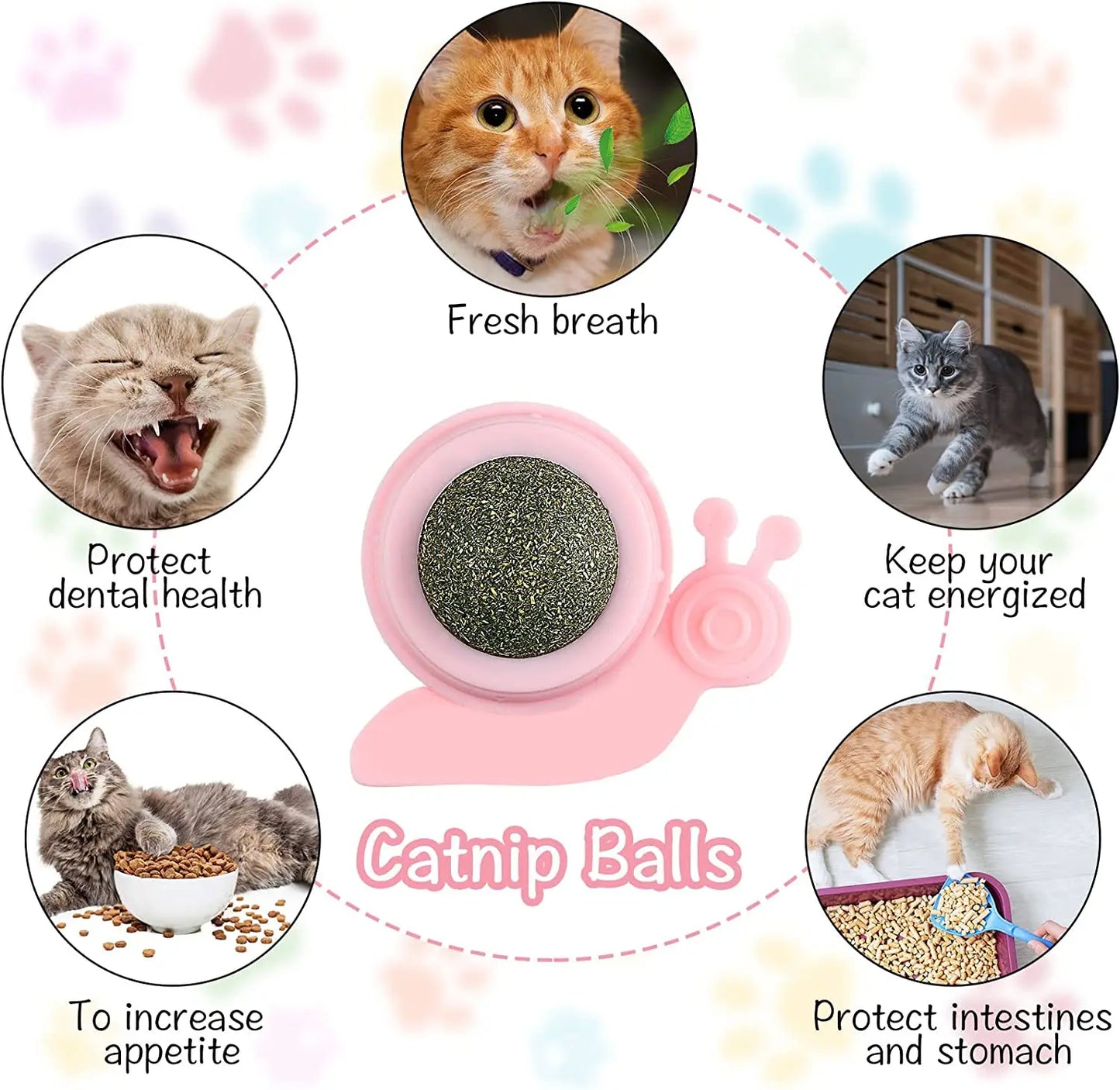 Catnip Wall Ball,Cat Toys Catnip Balls for Cats Wall Mounted Catnip Ball Toy Catnip Rollerball Wall Cat Lick Ball for Cat