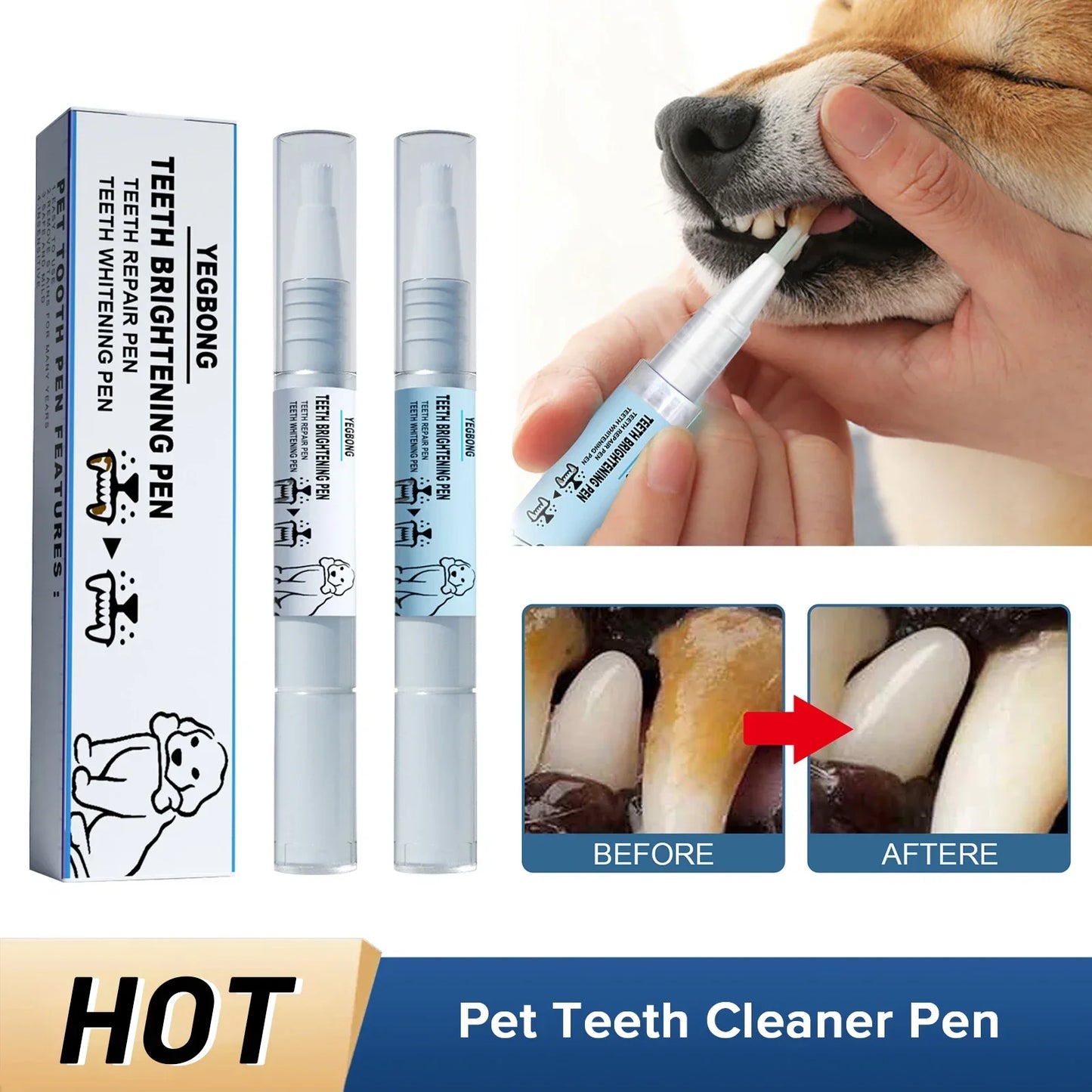 Pet Teeth Cleaner Pen Cats Tartar Dental Stones Remover Fresh Bad Breath Deodorant Reduce Tooth Calculus Dog Oral Cleaning Pen